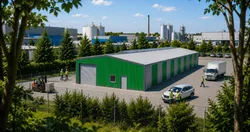 Hala BSE G1/6MW — widok ukośny, strefa przemysłowa Hala BSE G1/6MW — widok ukośny, strefa przemysłowa